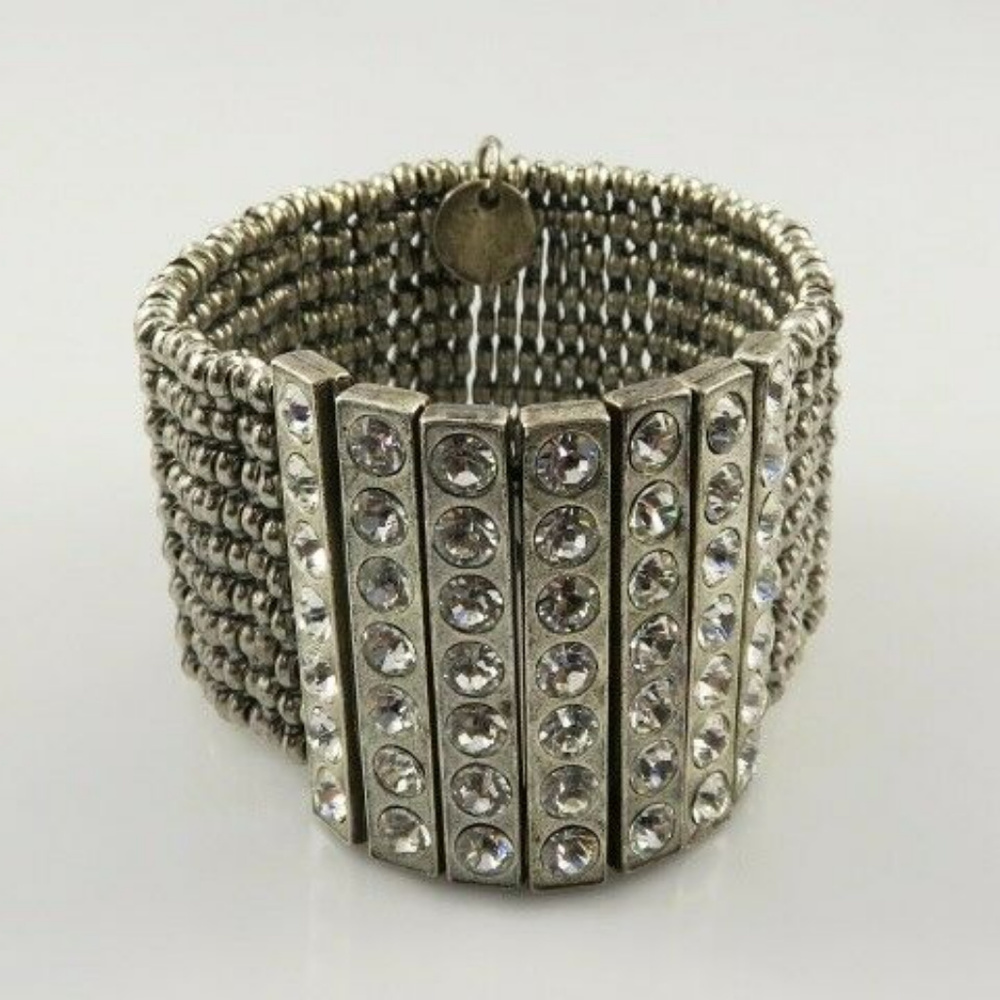 Philippe Audibert Bracelet w/ Rhinestone Panels